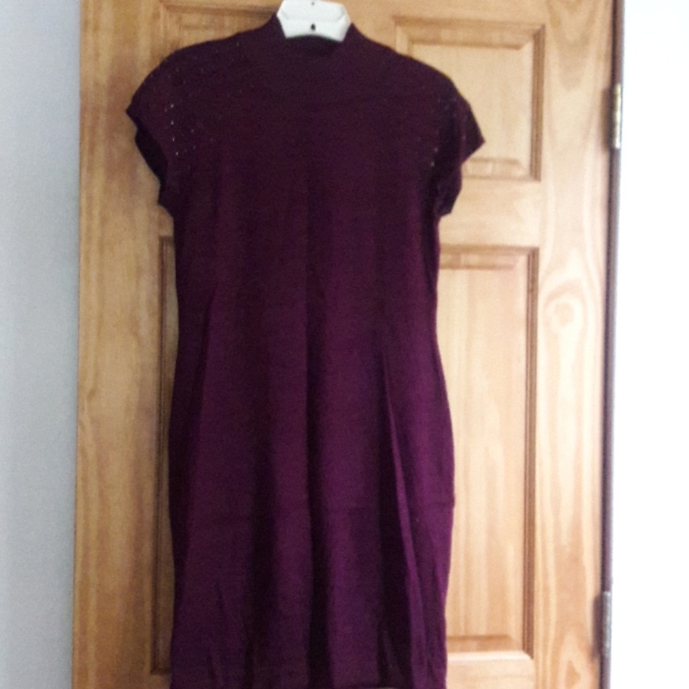 Short sleeved turtleneck sweater dress